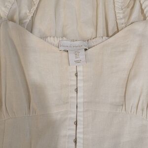 Stunning House of Harlow 1960 Linen Puff Sleeve Mini Dress Size Small